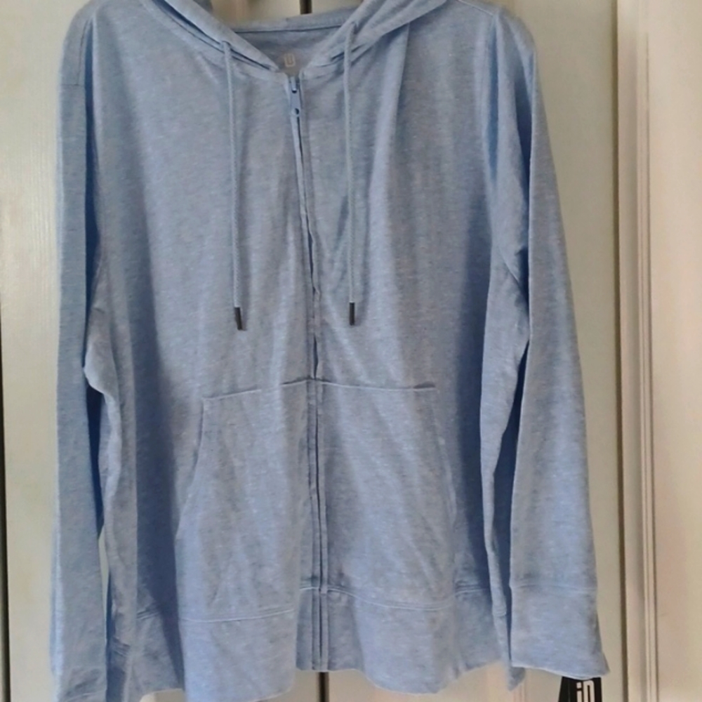 *NWT* Ideaology Light Blue Zip Hoodie Sz 1X